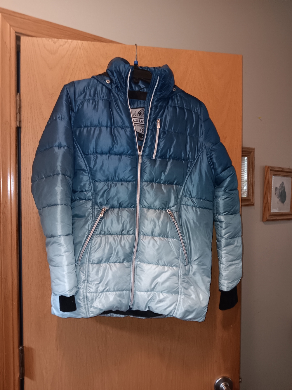 Girls Size XL, Boulder Gear Blue Puffer Jacket with Hood